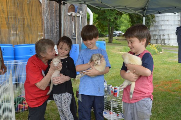 Brenda with kids & ferrets (1)
